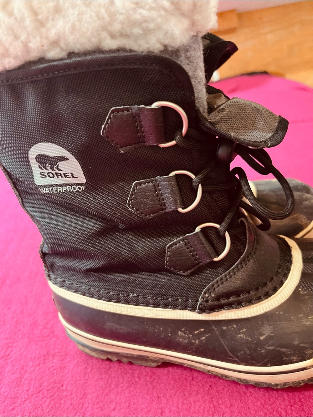 Sorel Kids Black Waterproof Snow Boots